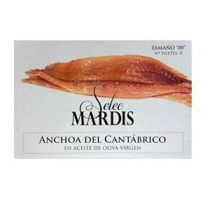 Anchoas del Cantábrico Selec Mardis con aceite de oliva virgen (Tamaño 00, 8 Filetes)