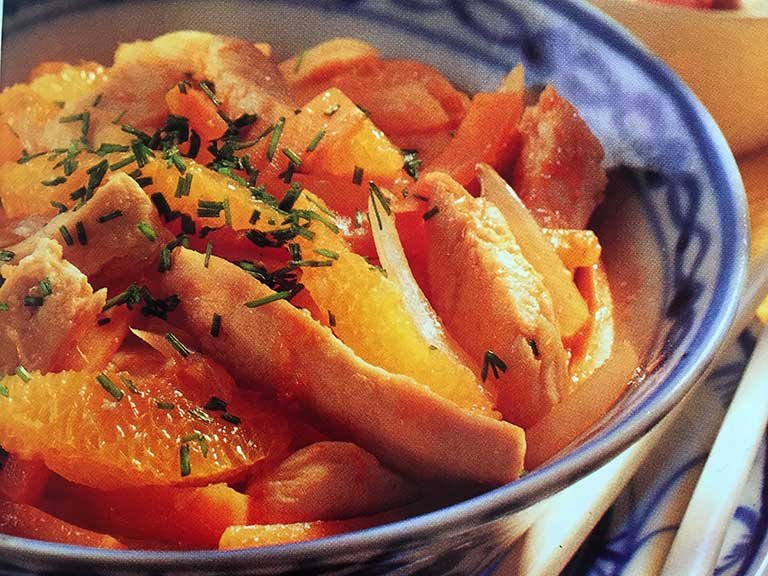 Pollo salteado al jenjibre